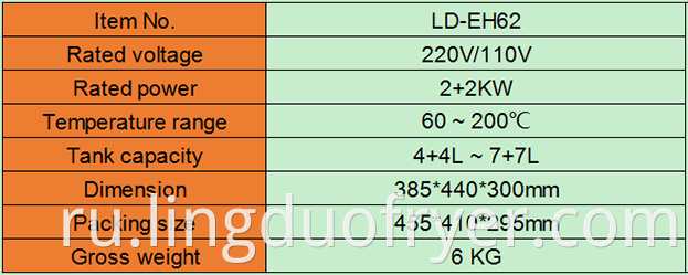 Electric Fryer Product Details